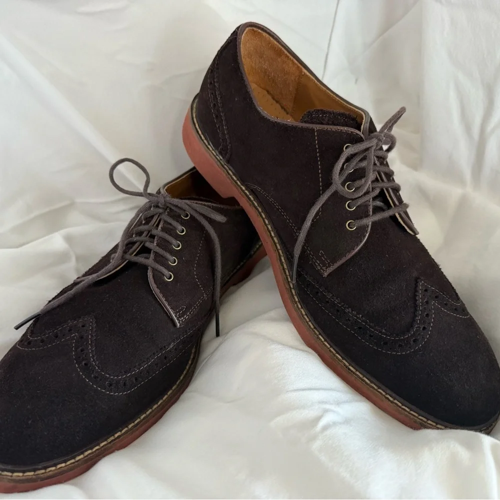 Cole Haan Franklin Classic Brown Suede Wingtip Lace Up Oxfords Men’s 10.5